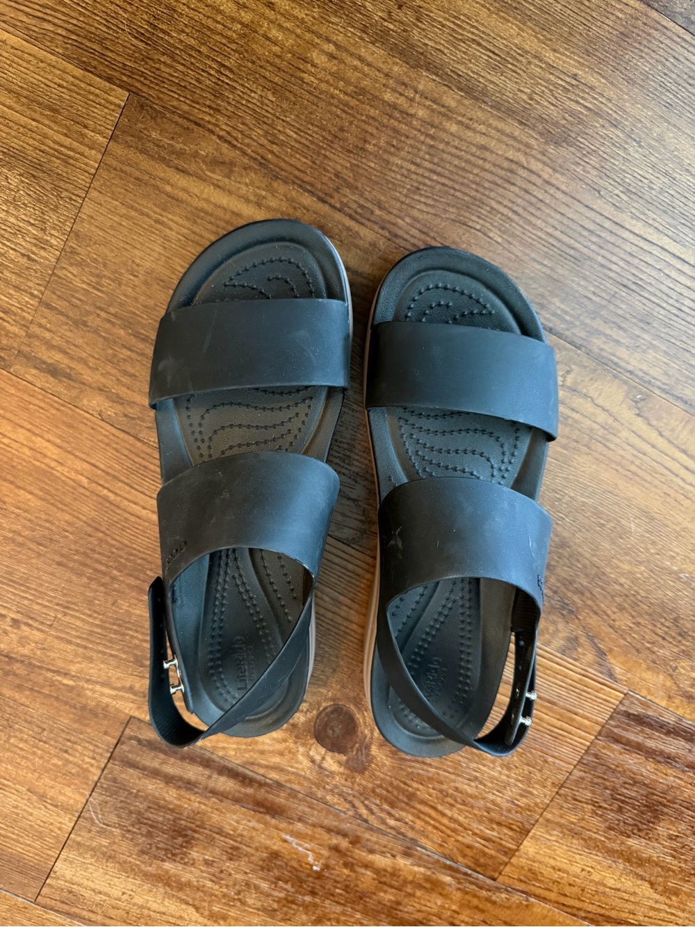 CROCS Black Dual-Strap Espadrille Sandals